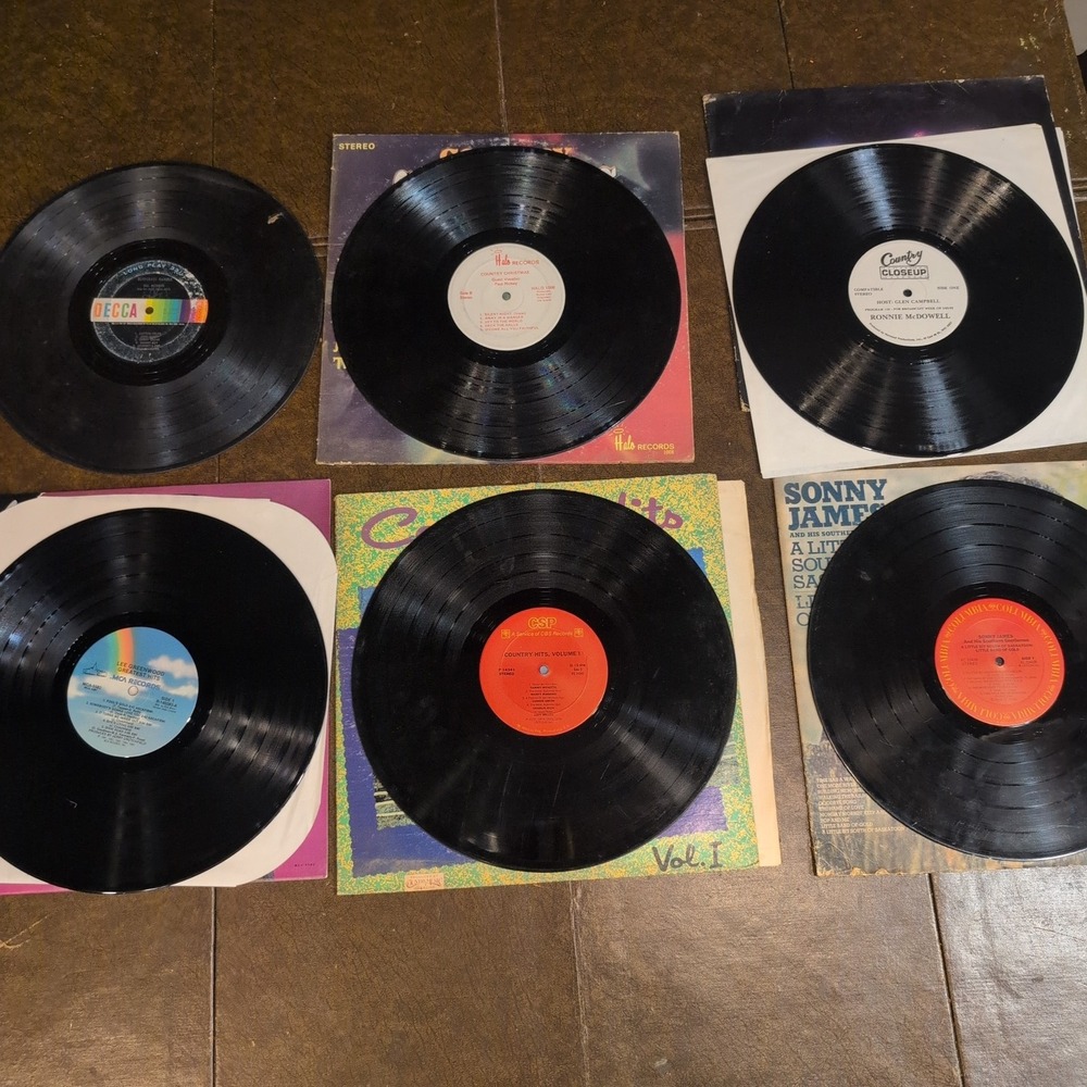 Vintage Country Music Vinyl Record Lot Lee Greenwood Sonny James Christmas 6pc - Picture 2 of 2